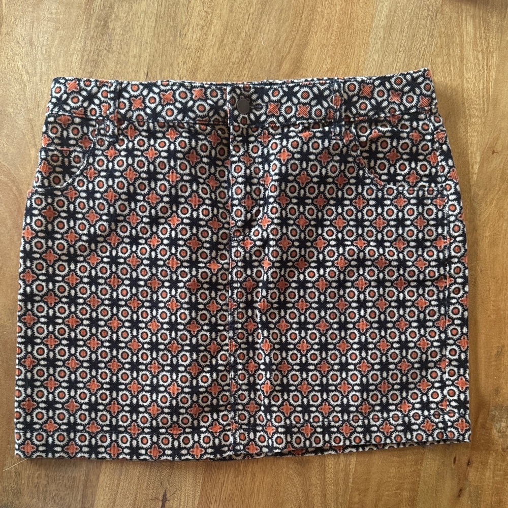 BDG Urban Outfitters Patterned Mini Skirt in Black, White & Orange